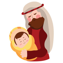 Poster - holy family joseph and baby jesus