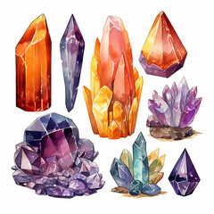 Canvas Print - precious jewel treasure healing diamond jewelry gem realistic violet magic artwork transparent