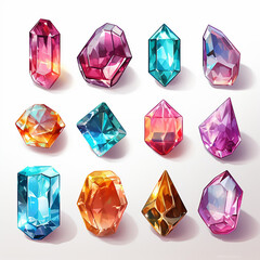 Sticker - precious jewel treasure brilliant diamond jewelry gem magic artwork transparent crystal water