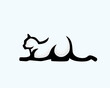 silhouette creeps down cat art logo design template illustration inspiration