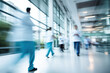 © ttonaorh - motion blur of medical workers walking in the hospital corridor, abstract background