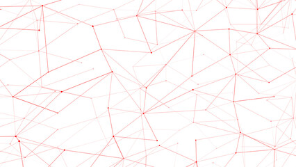 Wall Mural - Connected dots forming lines and dots on white background, creating connected network with modern, abstract science background, geometric formation, and futuristic design