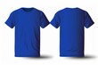 © Lens Lullabies - Mockup of a blank royal blue tshirt front and back isolated on white background. Generative AI