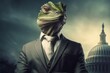 Lizard man government person, conspiracy theory concept. Generative AI
