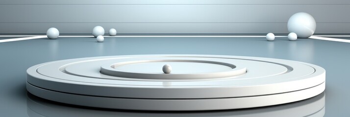 Aufkleber - White studio background with round podium vector, Banner.
