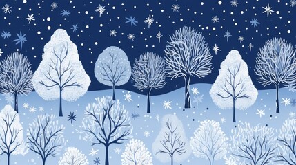 Wall Mural - hand-drawn christmas snow seamless pattern - festive holiday illustration
