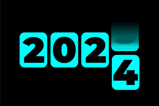 2024. Happy New Year. Abstract numbers vector illustration. Holiday design for greeting card, invitation, calendar, etc. vector stock illustration