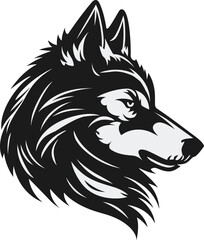  Vector silhouette wolf logo design template
