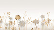 Plants line golden. Luxurious golden nature in white background. 