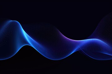 Fototapete - Abstract wave of flowing blue and purple light in dark background showcasing digital aesthetics and fluid motion
