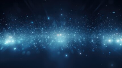 Poster - A vibrant display of light particles swirling in space, creating a mesmerizing cosmic effect during a nighttime setting