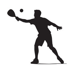 Pickleball  player silhouette vector.