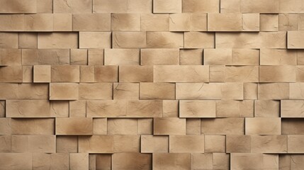 Wall Mural - Beige stones cubes wall texture background