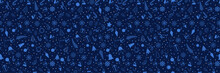 Big Blue Seamless Christmas Pattern Filled With Xmas Decorations. Fun Christmas Pattern Of Xmas Ornaments And Icons. For Backgrounds, Presentations, Wrapping Papers, Prints, Artworks. EPS 10.