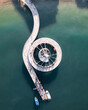 aerial view of a pier 