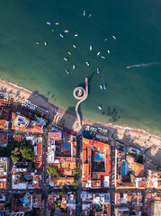 Wall Mural - aerial view of mexican town