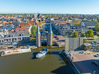 Sticker - Aerial from the historical city Sneek in the Netherlands