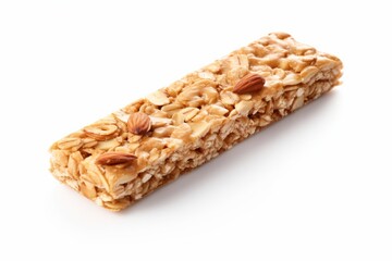 Oat and nut bar isolated. Healthy snack