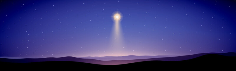 light from star, christmas night, abstract nature illustration