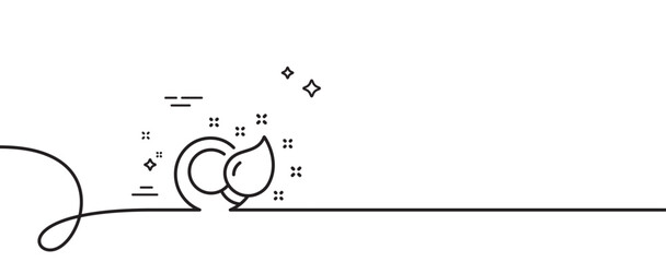 Poster - Paint brush line icon. Continuous one line with curl. Creativity sign. Graphic art symbol. Paint brush single outline ribbon. Loop curve pattern. Vector