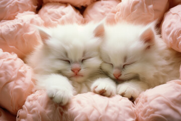 Poster - Coconut-covered kittens with licorice whiskers, curled up on a marshmallow pillow.