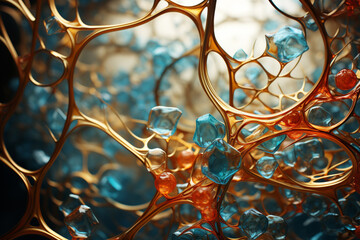 Poster - A symphony of abstract shapes representing various biomedical elements, capturing the interdisciplinary nature of modern medicine.