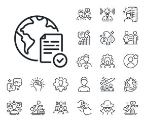 Poster - internet vote sign. specialist, doctor and job competition outline icons. online voting line icon. w