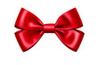Czerwona kokarda na przezroczystym tle. Walentynki, urodziny, prezent, dekoracja.