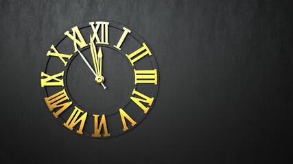 Wall Mural - New Year Clock - 3D Illustration