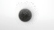 3d rendering of abstract sphere in space. Futuristic background with dots.
