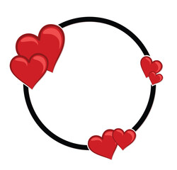 Sticker - The round frame with red heart.
