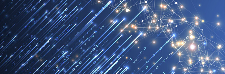 Technology background. Big data concept. Binary computer code. Hand drawn vector illustration.