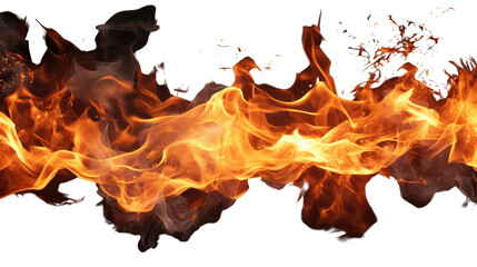 Poster - Translucent flames and sparks Isolated on transparent background PNG file.