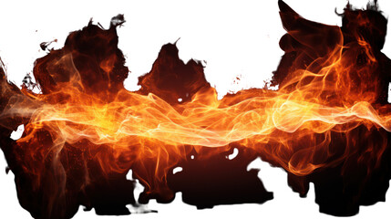 Poster - Translucent flames and sparks Isolated on transparent background PNG file.