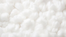 Close-up Of White Fluffy Cotton Background, Abstract Luxury Wadding Cloud Texture. Generative AI