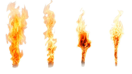 Aufkleber - Realistic flames in various shapes Hot torch isolated on transparent background. PNG file.