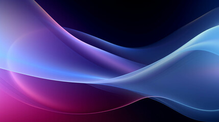 Poster - Purple and blue patterns with shiny curves mixed with black look gloomy and magical.