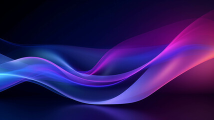 Poster - Purple and blue patterns with shiny curves mixed with black look gloomy and magical.