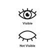 Visible invisible icon symbol. Visible and not visible icon illustration design, modern eye symbol template vector