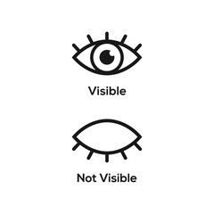 visible invisible icon symbol. visible and not visible icon illustration design, modern eye symbol t