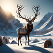 wild deer in nature, AI-generatet