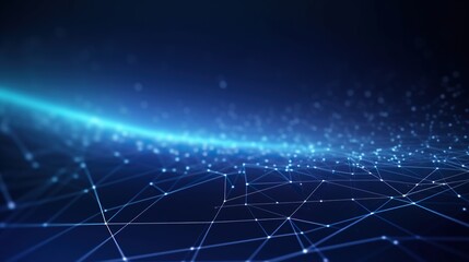 Digital blue network connection. Abstract pattern with dots and lines. Futuristic modern background. gradient background.