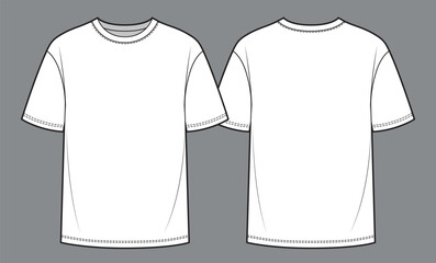 t-shirt fashion flat technical drawing template