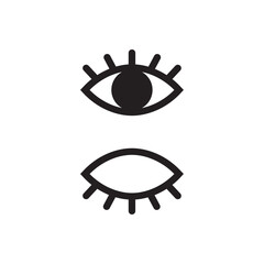 Wall Mural - Visible and not visible icon. Hidden and view eye icon vector. Visible invisible icon symbol.
