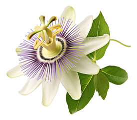 Wall Mural - passiflora isolated on white