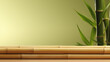 Bambusowy podest do prezentacji produktu, reklama na jednolitym tle studyjne światło