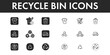 © The Imaginary Stock - Recycle Bin icons set vector design