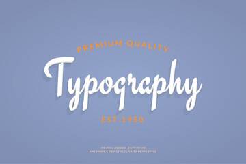 Poster - Modern Vintage Text Effect Template With 3d Style Editable Object And font effect.