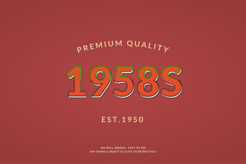 Poster - Modern Vintage Text Effect Template With 3d Style Editable Object And font effect.