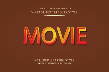 Poster - Modern Vintage Text Effect Template With 3d Style Editable Object And font effect.